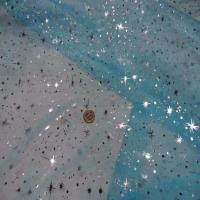 Organza bleu turquoise a etoiles couleur metal8