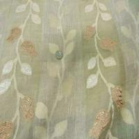 Organza brode fleurs en 2 80m plombe jaune paille5