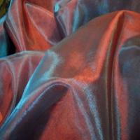 Organza changeant rouge vermillon reflets bleu en 2 90m