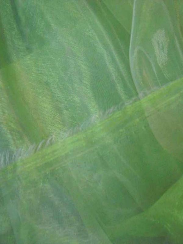 Organza changeant vert bambou reflets blanc en 1 5m de large