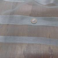 Organza de soie faconne bandes ton bleu clair 