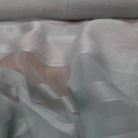 Organza de soie faconne bandes ton bleu clair