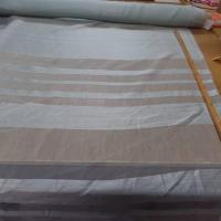 tissu Organza de soie façonné bandes ton bleu clair7