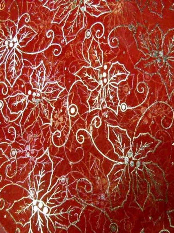 Organza feuille de houx dore