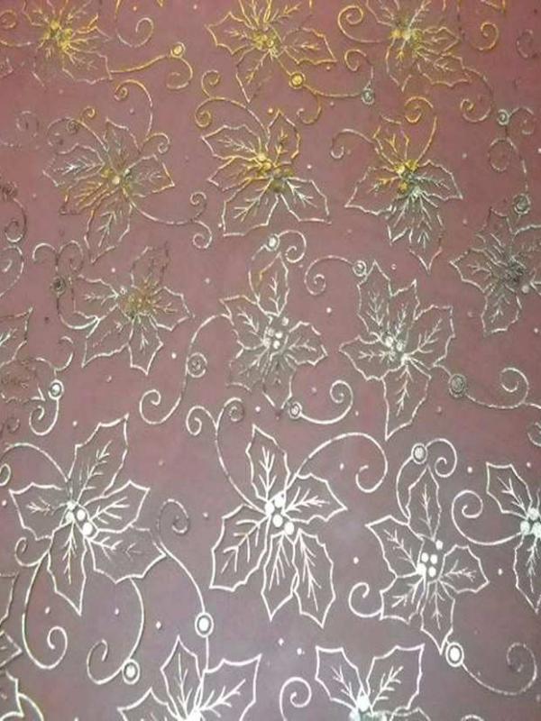 Organza feuille de houx dore