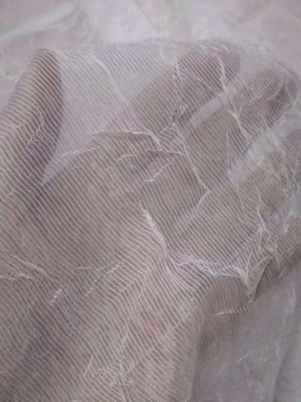 Organza froisse permanent blanc casse
