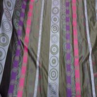 Organza gris a bandes mauve rose en 3m de large1