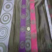 Organza gris a bandes mauve rose en 3m de large5