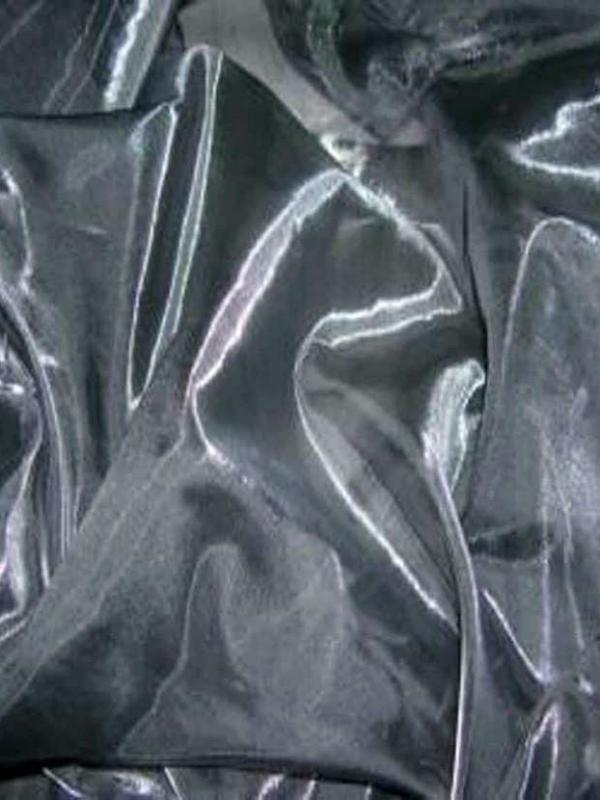 Organza gris metal en 1 5m de large