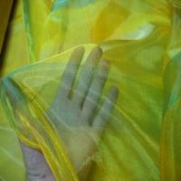Organza jaune vert en 2 90m de large 0