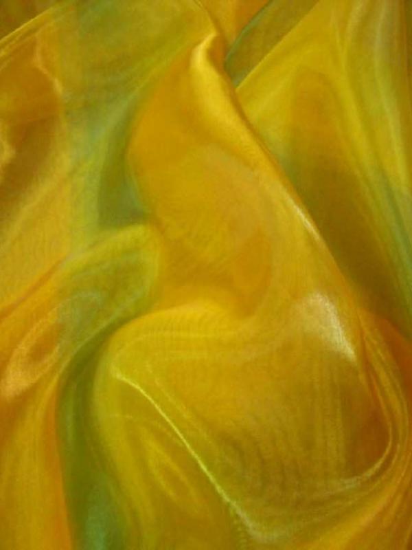 Organza jaune vert en 2 90m de large