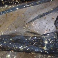 Organza noir etoile dore metal0
