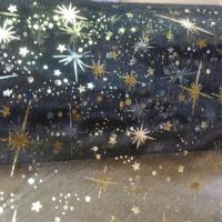 Organza noir etoile dore metal7
