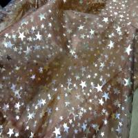 Organza ocre etoile double face dore et metal