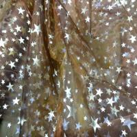 Organza ocre etoile double face dore et metal1