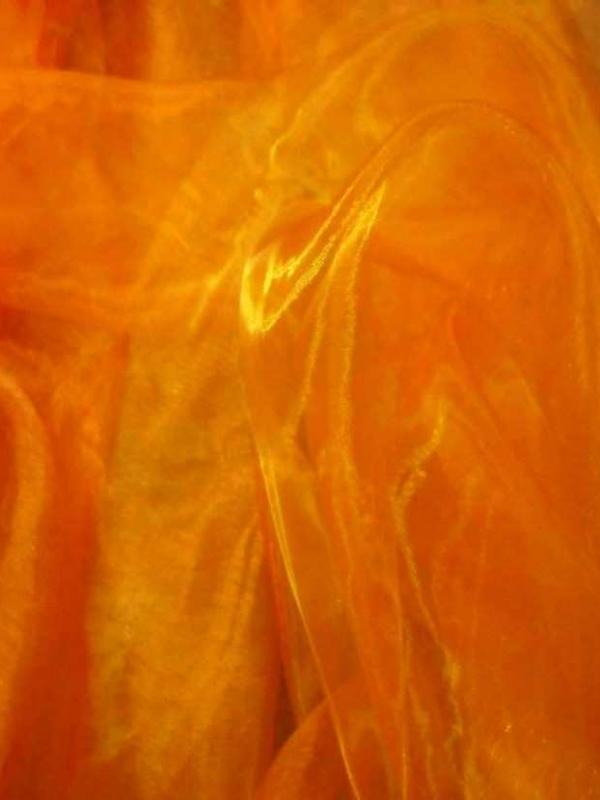 Organza orange en 1 5m de large