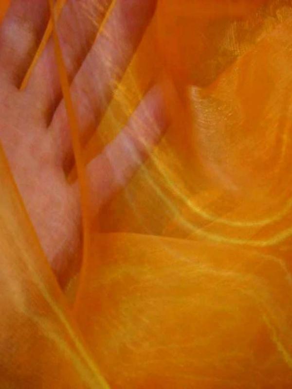 Organza orange en 1 5m de large