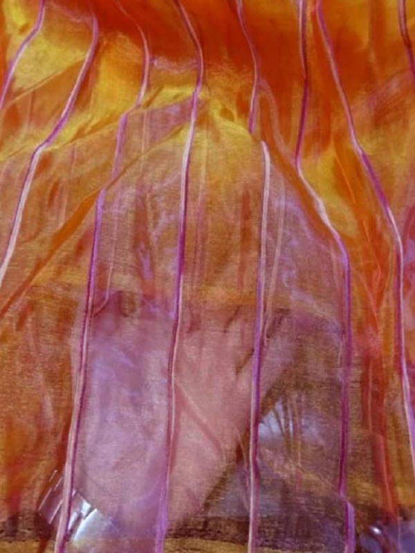 Organza orange rose fuchsia en 2 90m de large