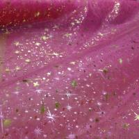 Organza rose etoile dore metal