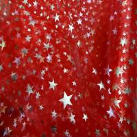 Organza rouge etoile double face dore et metal0