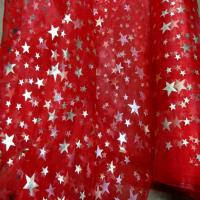 Organza rouge etoile double face dore et metal6