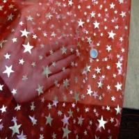 Organza rouge etoile double face dore et metal8