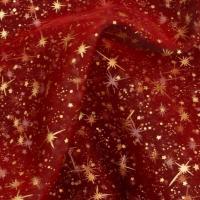 Organza rouge imprime Etoile du berger