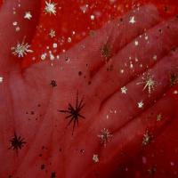 Organza rouge imprime etoile du berger5