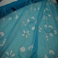 Organza ton bleu a motifs ajoures3