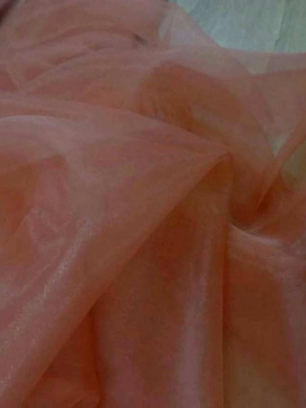 Organza ton corail en 1 5m de large