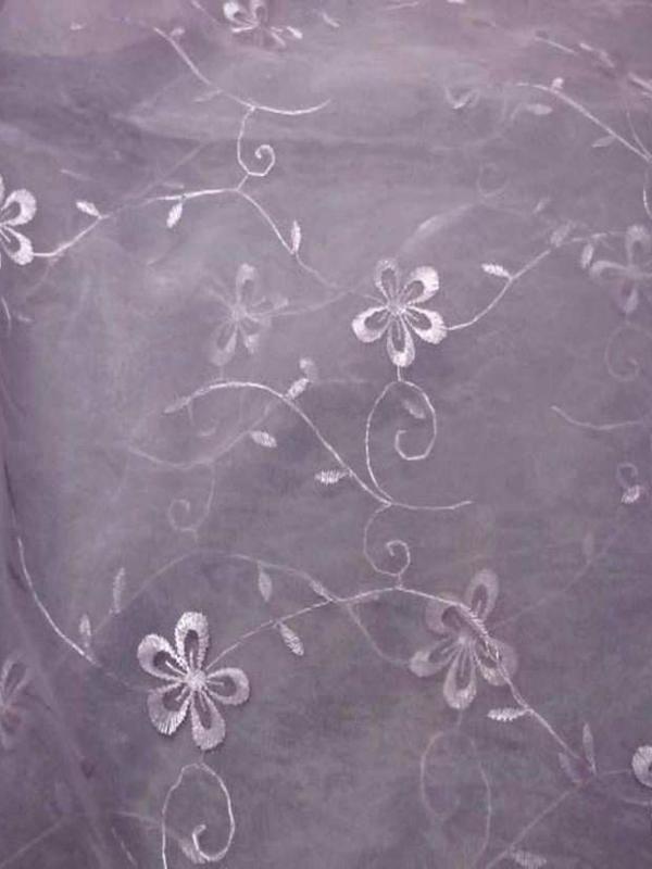 Organza ton mauve brode