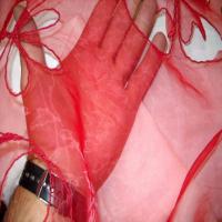 Organza ton rouge a motifs ajoures7