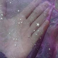 Organza violet a etoile dore en relief9