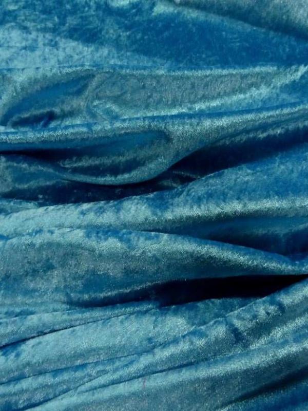 Panne de velours bleu turquoise