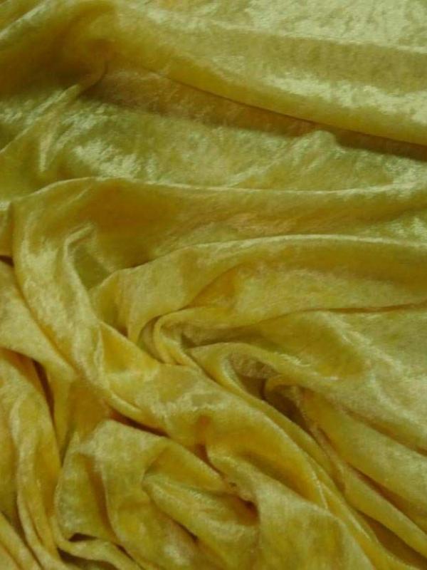 Panne de velours jaune citron