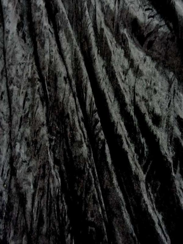 Panne de velours plisse noire