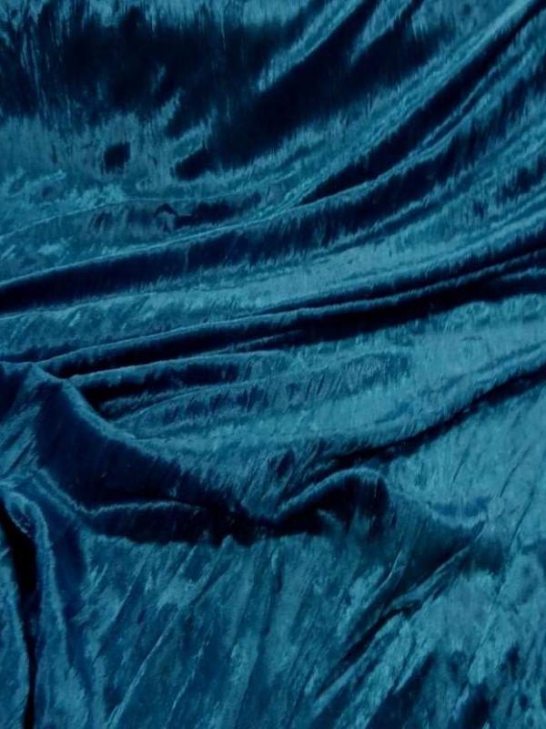 Panne de velours plisse ton bleu