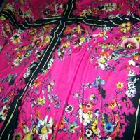 Panneau de viscose imprime fleurs rose4