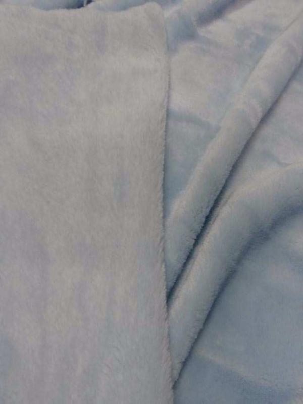 Polaire double face doudou toucher pilou bleu ciel