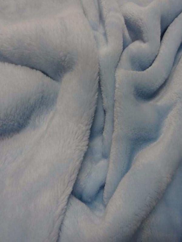 Polaire double face doudou toucher pilou bleu ciel