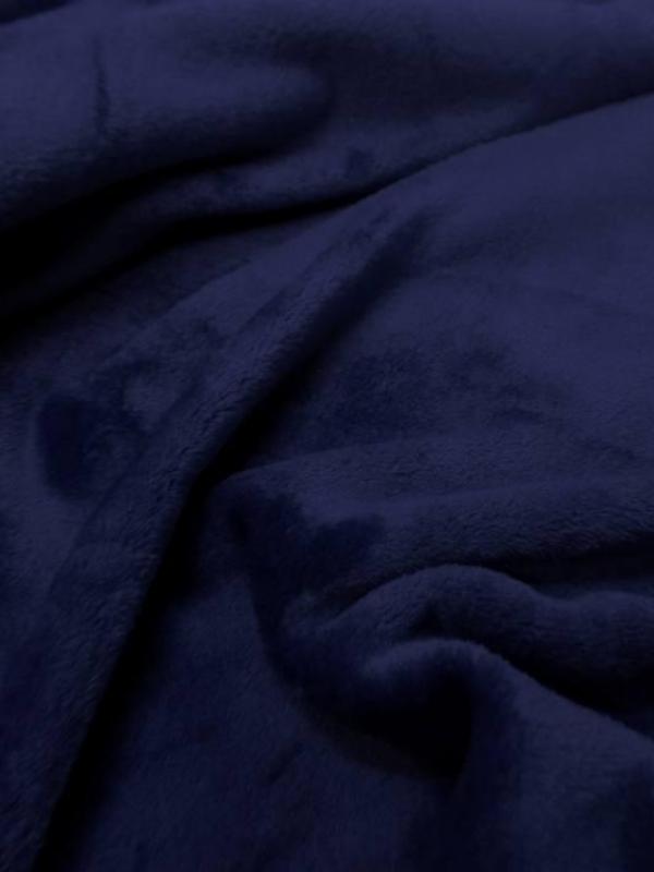 Polaire double face doudou toucher pilou bleu