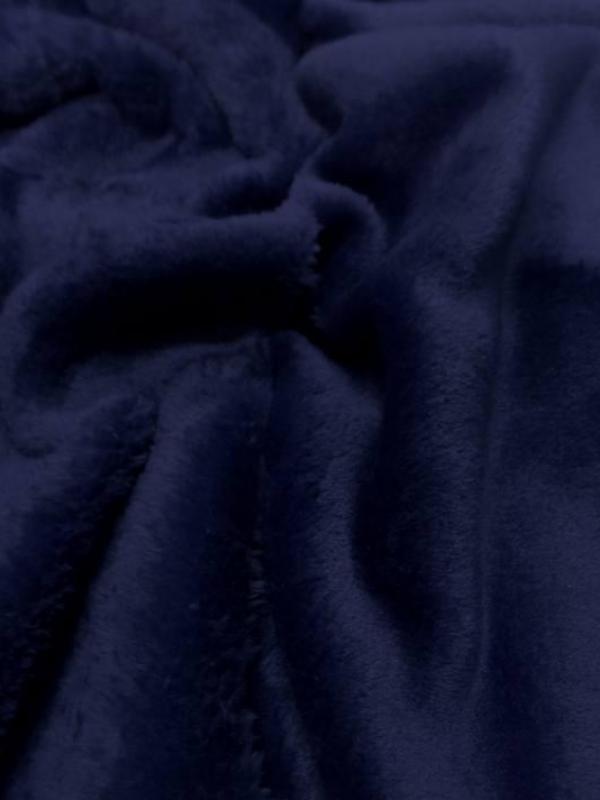Polaire double face doudou toucher pilou bleu