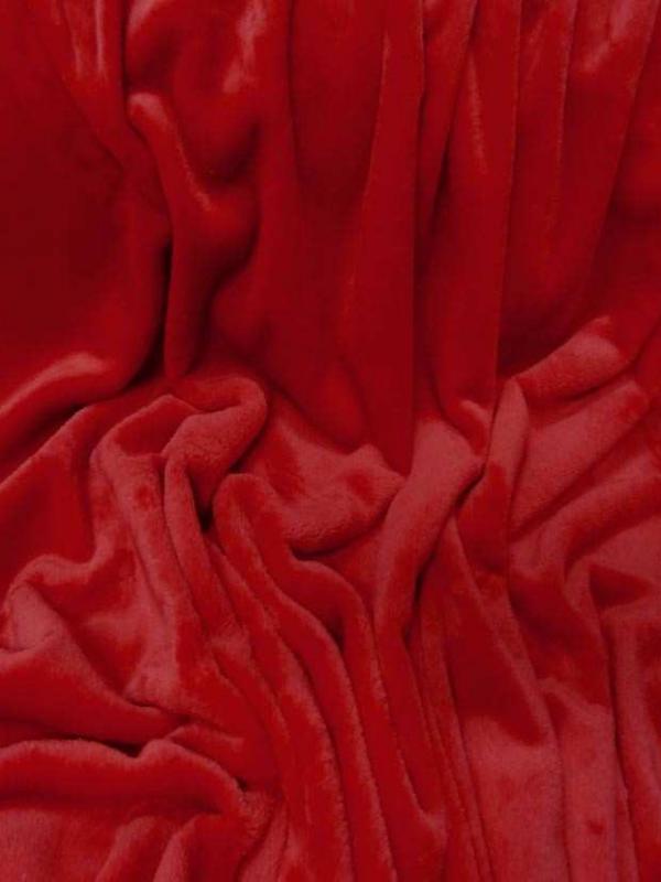 Polaire double face doudou toucher pilou rouge