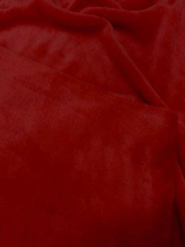 Polaire double face doudou toucher pilou rouge