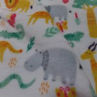 Polaire doudou blanc imprime motifs animaux 6