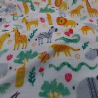 Polaire doudou blanc imprime motifs animaux 7
