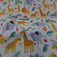Polaire doudou blanc imprime motifs animaux 9