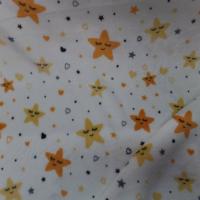 Polaire doudou blanc imprime motifs etoiles