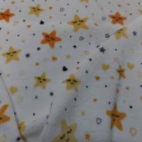 Polaire doudou blanc imprime motifs etoiles1