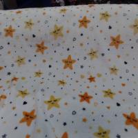 Polaire doudou blanc imprime motifs etoiles2
